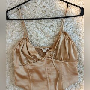 Kendall & Kylie Pasun Cropped Gold Corset